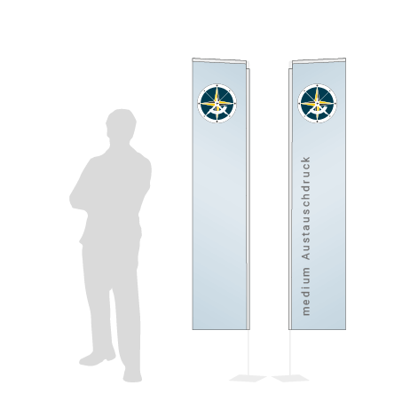 Beachflag Rechteck Austauschdruck | Medium (300 cm) | beidseitig bedruckt