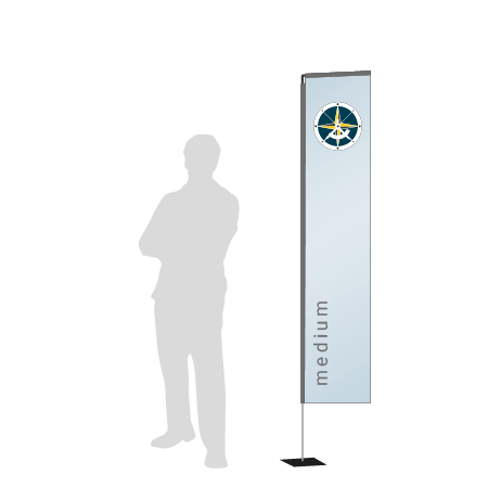 Beachflag Rechteck | Medium (300 cm) | einseitig bedruckt