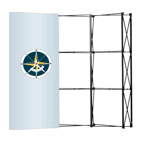 Pop-Up Faltwand | 3 x 3 Felder gebogen | einseitig bedruckt