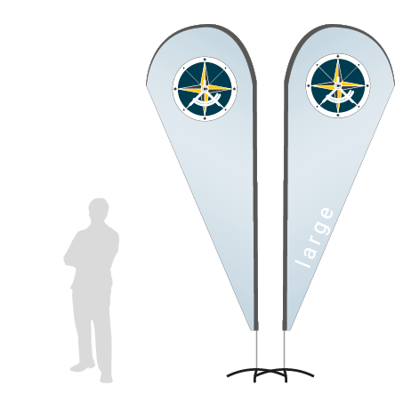 Beachflag Drop | Large (350 cm) | beidseitig bedruckt