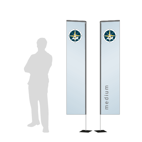 Beachflag Rechteck | Medium (300 cm) | beidseitig bedruckt