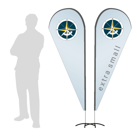 Beachflag Drop | Extra Small (189 cm) | beidseitig bedruckt