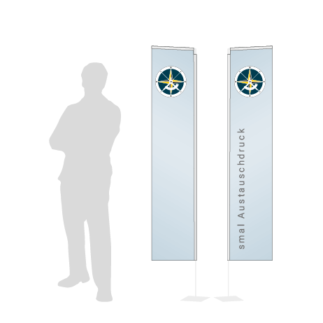 Beachflag Rechteck Austauschdruck | Small (200 cm) | beidseitig bedruckt