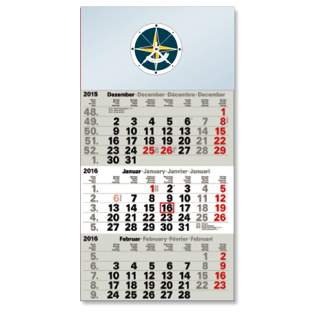 3-Monatskalender für das Folgejahr