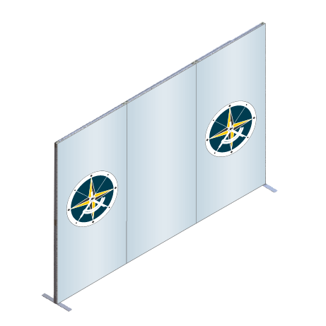 FASTFRAME™ gerade Wand | 3 Module | mit Druck