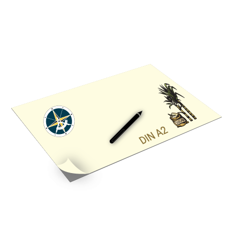 Schreibtischunterlage aus Zuckerrohrpapier | DIN A2 | einseitig bedruckt